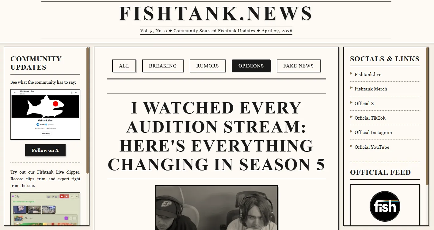 Fishtank News